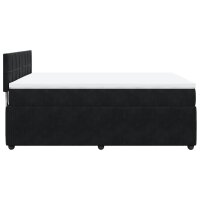 vidaXL Boxspringbett mit Matratze Schwarz 160x200 cm Samt