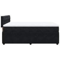 vidaXL Boxspringbett mit Matratze Schwarz 160x200 cm Samt