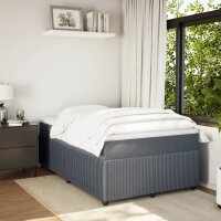 vidaXL Boxspringbett mit Matratze Dunkelgrau 120x190 cm Samt