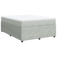 vidaXL Boxspringbett mit Matratze Hellgrau 140x190 cm Samt