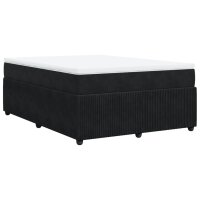 vidaXL Boxspringbett mit Matratze Schwarz 140x200 cm Samt