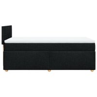 vidaXL Boxspringbett mit Matratze Schwarz Stoff