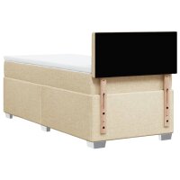 vidaXL Boxspringbett mit Matratze Creme 100x200 cm Stoff