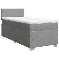 vidaXL Boxspringbett mit Matratze Hellgrau 80x200 cm Stoff