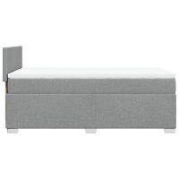 vidaXL Boxspringbett mit Matratze Hellgrau 80x200 cm Stoff