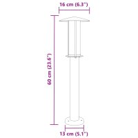 vidaXL Wegeleuchten 3 Stk. Schwarz 60 cm Edelstahl