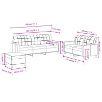 vidaXL 3-tlg. Sofagarnitur mit Kissen Creme Stoff