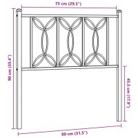 vidaXL Kopfteil Metall Schwarz 75 cm