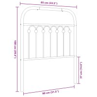 vidaXL Kopfteil Metall Schwarz 80 cm