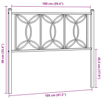 vidaXL Kopfteil Metall Wei&szlig; 100 cm