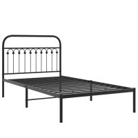 vidaXL Bettgestell mit Kopfteil Metall Schwarz 107x203 cm