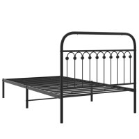 vidaXL Bettgestell mit Kopfteil Metall Schwarz 107x203 cm