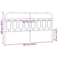 vidaXL Kopfteil Metall Wei&szlig; 183 cm