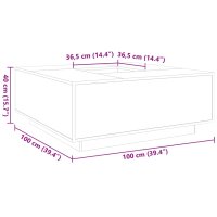 vidaXL Couchtisch Braun Eichen-Optik 100x100x40 cm Holzwerkstoff