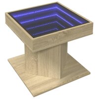 vidaXL LED-Couchtisch Sonoma Eiche 50x50x45 cm Holzwerkstoff