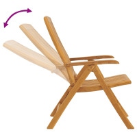vidaXL Gartenstühle mit Auflagen 8 Stk. Massivholz Teak