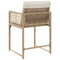 vidaXL Gartenst&uuml;hle mit Kissen 4 Stk. Beige Poly Rattan