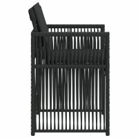 vidaXL Gartenst&uuml;hle mit Kissen 4 Stk. Schwarz Poly Rattan