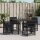 vidaXL Gartenst&uuml;hle mit Kissen 4 Stk. Schwarz Poly Rattan