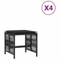 vidaXL Gartenhocker mit Kissen 4 Stk. Schwarz 41x41x36 cm...