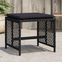 vidaXL Gartenhocker mit Kissen 4 Stk. Schwarz 41x41x36 cm...