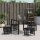 vidaXL Gartenhocker mit Kissen 4 Stk. Schwarz 41x41x36 cm Poly Rattan