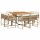 vidaXL 9-tlg. Garten-Essgruppe mit Kissen Beige Poly Rattan