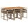 vidaXL 7-tlg. Garten-Essgruppe mit Kissen Beige Poly Rattan