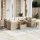 vidaXL 10-tlg. Garten-Sofagarnitur mit Kissen Beige Poly Rattan