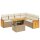 vidaXL 7-tlg. Garten-Sofagarnitur mit Kissen Beige Poly Rattan