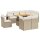 vidaXL 9-tlg. Garten-Sofagarnitur mit Kissen Beige Poly Rattan