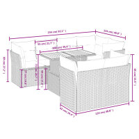 vidaXL 8-tlg. Garten-Sofagarnitur mit Kissen Beige Poly Rattan