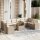 vidaXL 11-tlg. Garten-Sofagarnitur mit Kissen Beige Poly Rattan