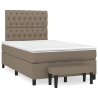 vidaXL Boxspringbett mit Matratze Taupe 120x190 cm Stoff