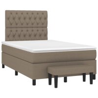 vidaXL Boxspringbett mit Matratze Taupe 120x190 cm Stoff