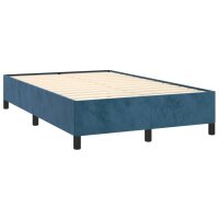 vidaXL Boxspringbett mit Matratze Dunkelblau 120x190 cm Samt