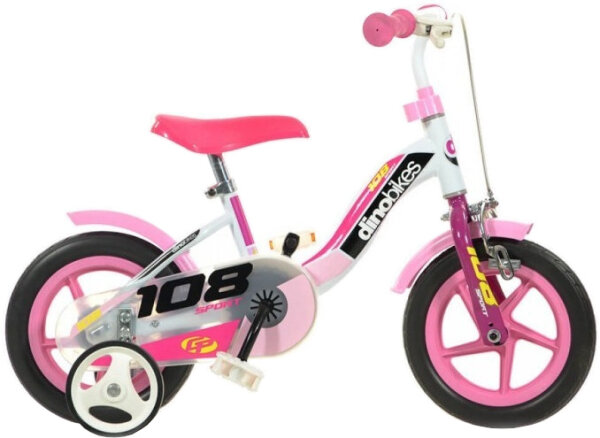 Dino 108 Sport 10 Zoll 17 cm M&auml;dchen &Uuml;ber Treppen Rosa/Wei&szlig;