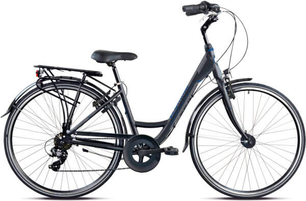 Legnano Cambridge 28 Zoll 48 cm Damen 7G Felgenbremse Mattschwarz/Grau