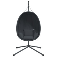 vidaXL Hängesessel Ei-Design mit Ständer Anthrazit Stoff und Stahl