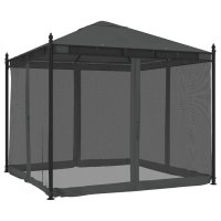 vidaXL Pavillon mit Netzwänden Anthrazit 2,93x2,93 m...