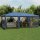 vidaXL Partyzelt mit 10 Mesh-Seitenteilen Blau 6x4 m HDPE