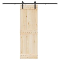 vidaXL Schiebetürbeschlag-Set 213,5 cm Stahl Schwarz