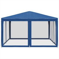 vidaXL Partyzelt mit 8 Mesh-Seitenteilen Blau 4x4 m HDPE