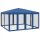 vidaXL Partyzelt mit 8 Mesh-Seitenteilen Blau 4x4 m HDPE