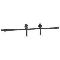 vidaXL Schiebetürbeschlag-Set 200 cm Stahl Schwarz
