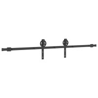 vidaXL Schiebetürbeschlag-Set 200 cm Stahl Schwarz