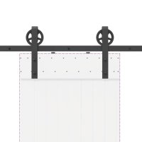 vidaXL Schiebetürbeschlag-Set 200 cm Stahl Schwarz