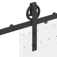 vidaXL Schiebetürbeschlag-Set 200 cm Stahl Schwarz
