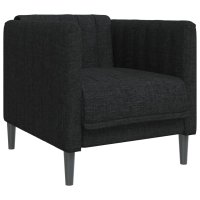 vidaXL 3-tlg. Sofagarnitur Schwarz Stoff