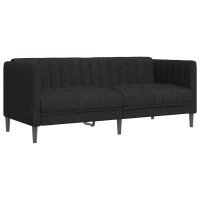 vidaXL 3-tlg. Sofagarnitur Schwarz Stoff